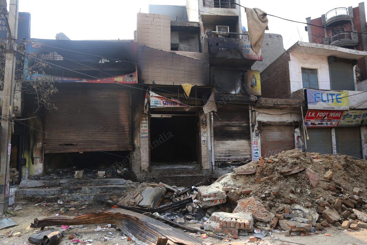 The shops that were burnt at Shiv Vihar Tiraha in February 2020 | Photo: Manisha Mondal | ThePrint