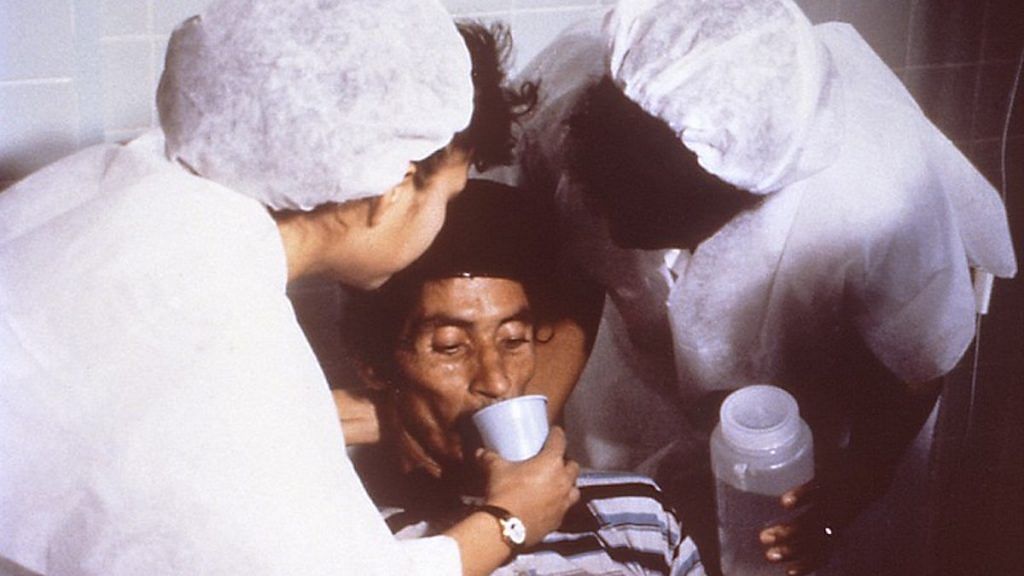 Representational image | A cholera patient being given oral rehydration solution (ORS) | Wikimedia Commons