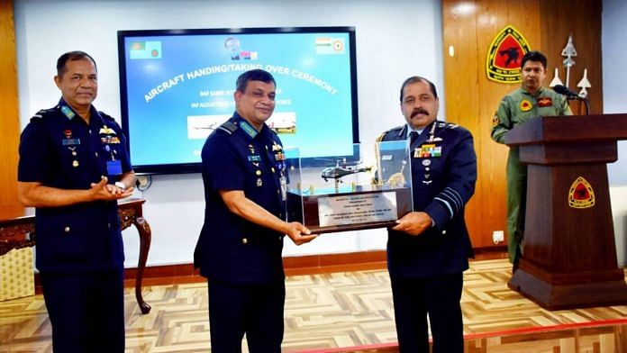 The IAF gifts a model of the Alouette III helicopter to Bangladesh | IAF | Twitter