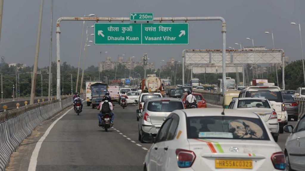 (Representational image) The Rs 9,000-crore expressway will provide an alternate road link between Gurugram and Delhi | Photo: Suraj Singh Bisht | ThePrint