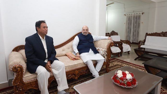 Home Minister Amit Shah with Greater Coochbehar Peoples' Association chief Ananta Roy | Twitter