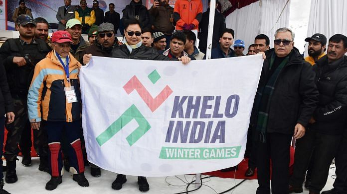 Union Minister Kiren Rijiju during the inauguration of first-ever Khelo India Winter Games in Gulmarg on 7 March 2020
