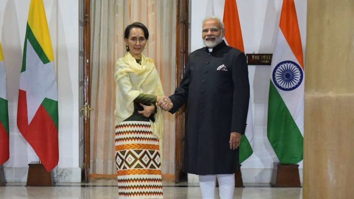 File photo of Prime Minister Narendra Modi and Aung San Suu Kyi | Twitter | @narendramodi