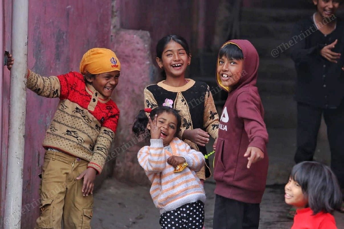Children play around the Harijan Colony in Shillong | Praveen Jain | ThePrint