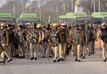 Security tightened at the Singhu border in New Delhi on Monday | ANI