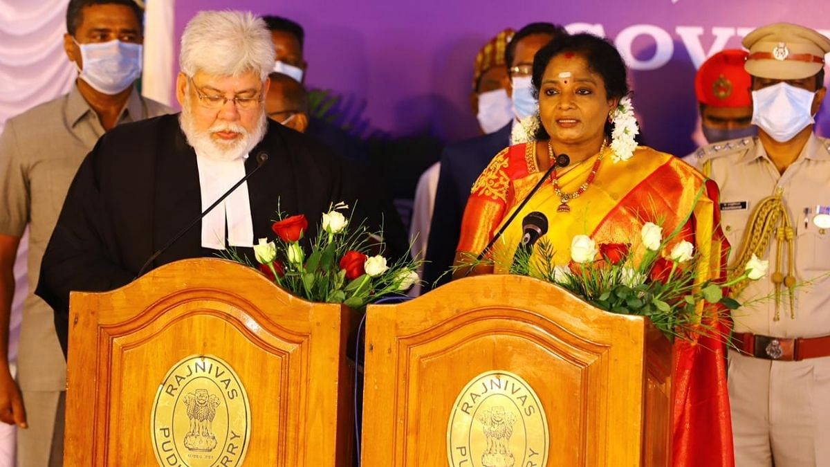 Telangana Governor Tamilisai Soundararajan Sworn In As Puducherry Lt Governor