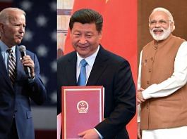 (L-R) Joe Biden, Xi Jinping, and Narendra Modi | ThePrint