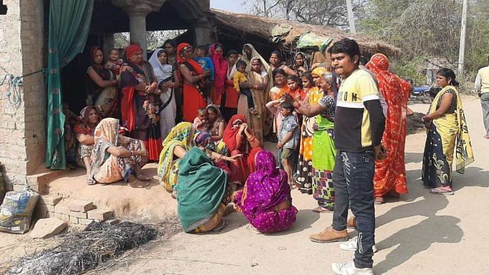 The deceased cousins' families at their home in Baburaha village, Unnao | Prashant Srivastava | ThePrint