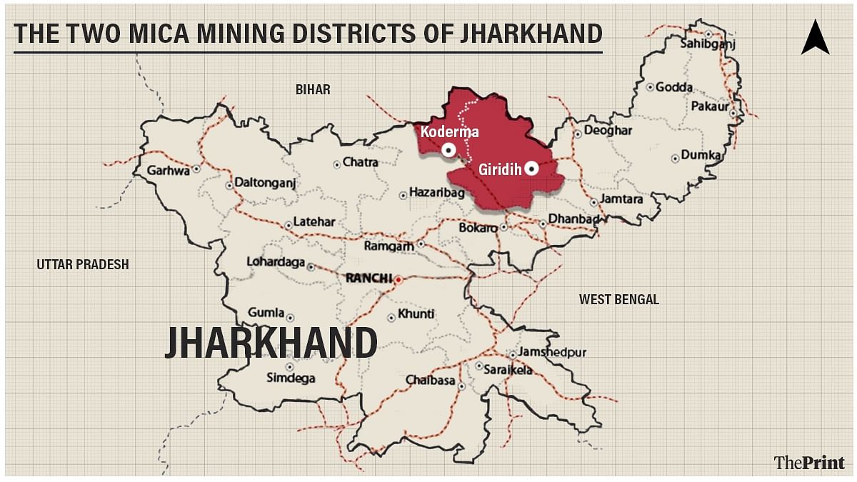 Koderma and Giridih are the two mica mining districts in Jharkhand | Illustration: Soham Sen