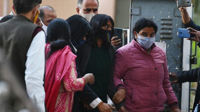 Climate activist Disha Ravi being produced at Patiala House Court by Delhi Police in New Delhi on 19 February, 2021 | Photo: Praveen Jain | ThePrint
