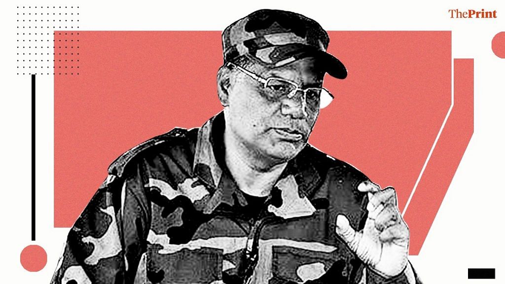 ULFA (I) commander-in-chief Paresh Baruah | Illustration: Ramandeep Kaur