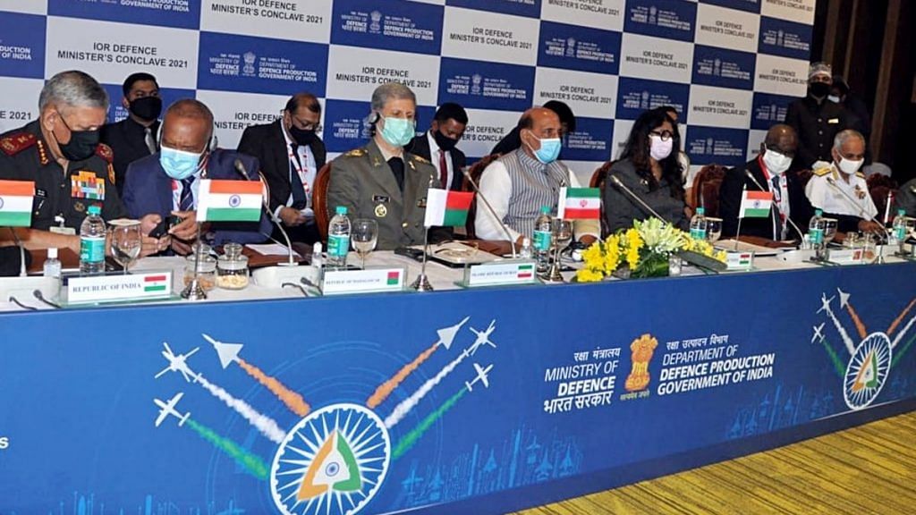 Defence Minister Rajnath Singh at the IOR Defence Ministers’ Conclave during the Aero India in Bengaluru on 4 February. | Photo: ANI