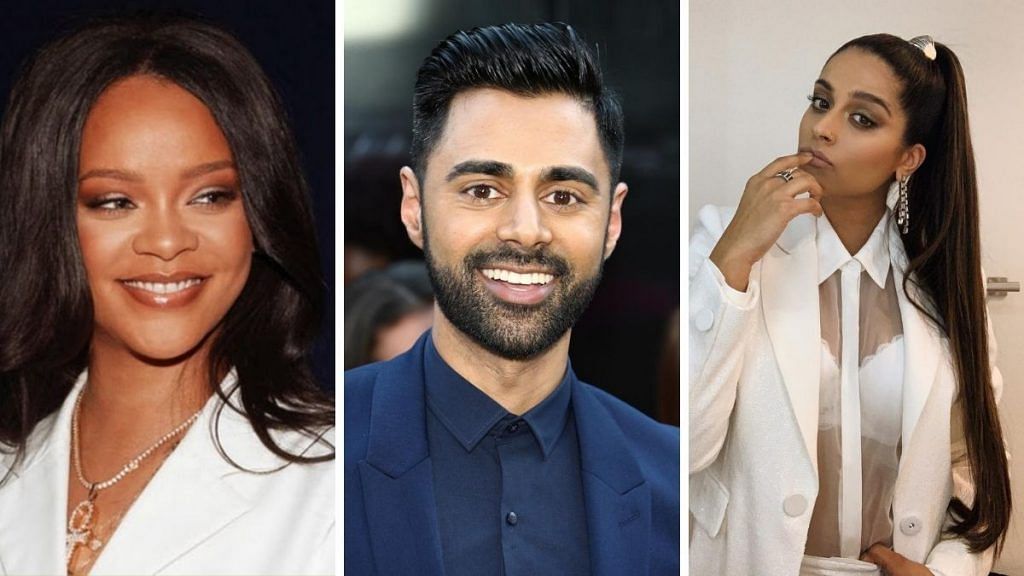 (L-R) Rihanna, Hasan Minhaj and Lilly Singh | Twitter and Facebook