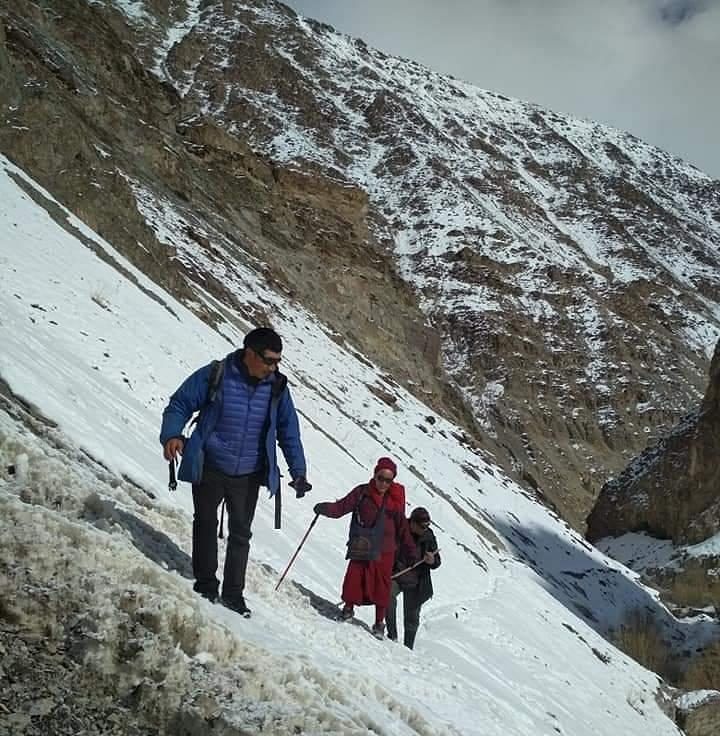 Sonam Nurboo negotiating a tough ascent. Photo: Global Himalayan Expedition