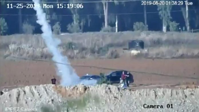 A screenshot from the video that allegedly showed an illegal weapons test in Israel | Twitter | @ILPolice