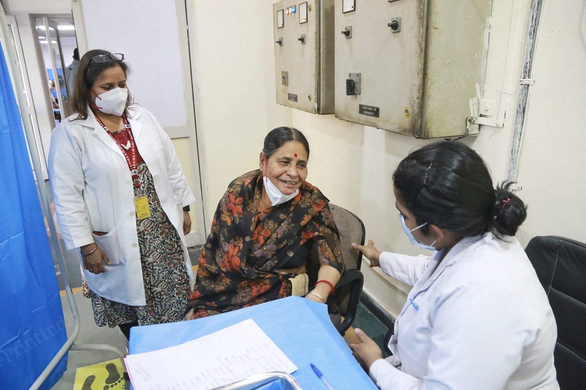 Senior citizens were more than happy to get vaccinated | Photo: Manisha Mondal | ThePrint