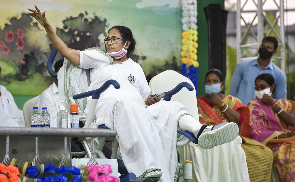 West Bengal Chief Minister Mamata Banerjee during election campaign in Nandigram on 28 March 2021. PTI | Ashok Bhaumik