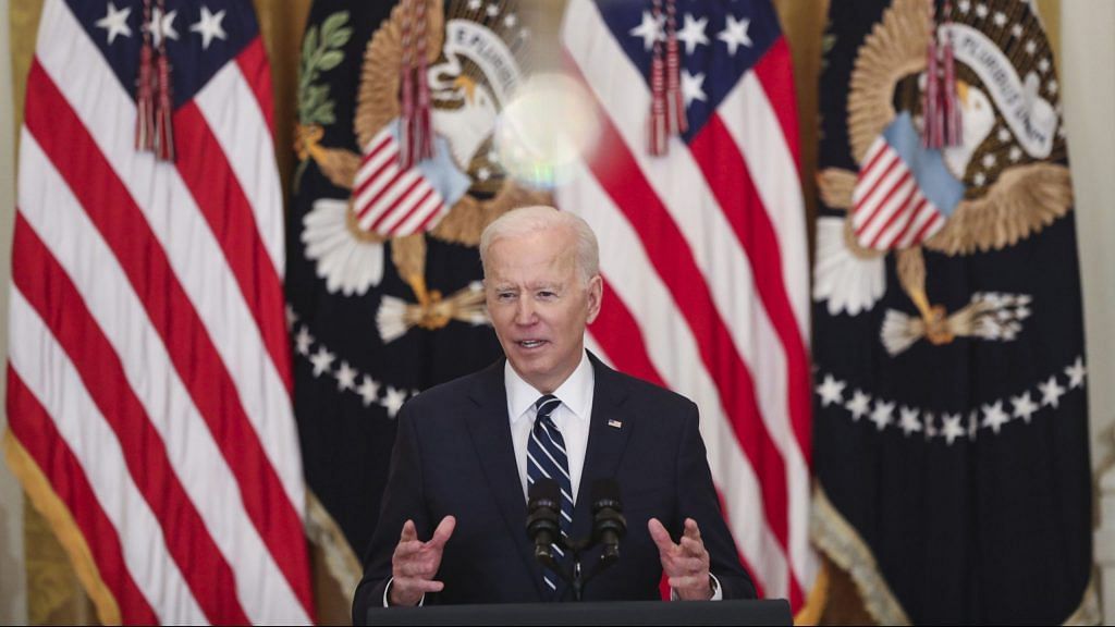 US President Joe Biden speaks during a news conference in White House (File photo) | Oliver Contreras | Bloomberg