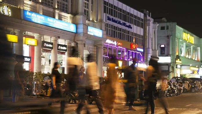 Representative Image | Night view of Delhi's prime commercial area, the Connaught Place | Ruhani Kaur | Bloomberg