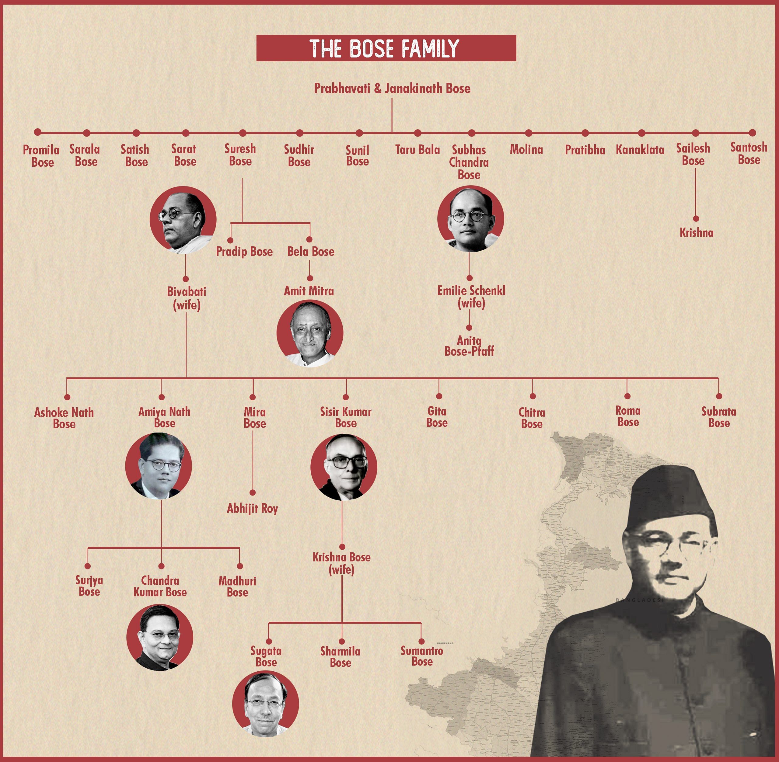The Bose family tree | Graphic: Ramandeep Kaur | ThePrint