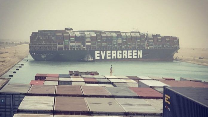 File photo of the The Ever Given container ship | Twitter