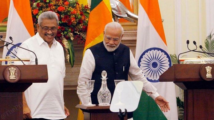 Sir Lanka President Gotabaya Rajapaksa with PM Narendra Modi | Praveen Jain | ThePrint