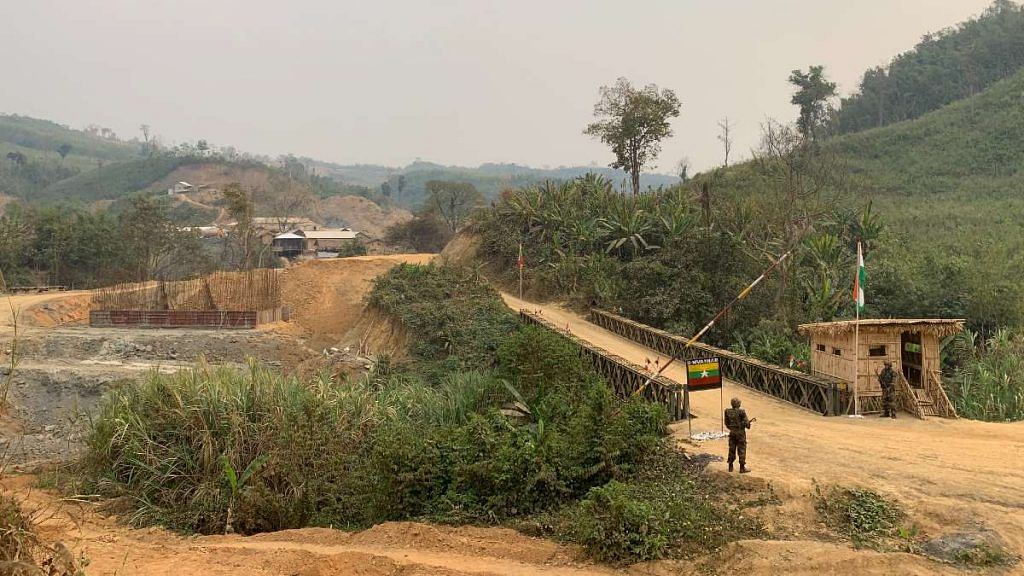 A bailey bridge at Mizoram's Zorinpui, on the Indo-Myanmar border, leads into the neighbouring country. Zorinpui is the point where the roadways section of the Kaladan project enters India | Amrita Nayak Dutta | ThePrint