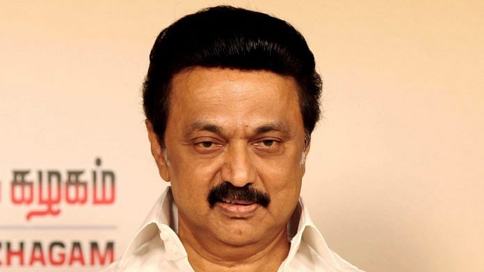 M.K. Stalin at the release of the DMK manifesto in Chennai on 13 March