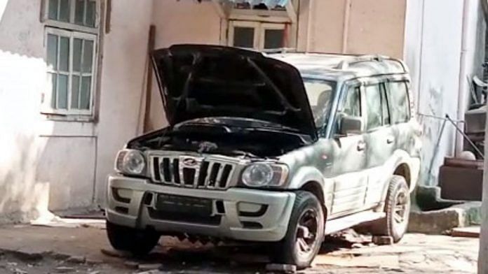 The suspicious car with gelatin sticks found near Mukesh Ambani residence Antilia in Mumbai on 25 February 2021 | ANI Photo