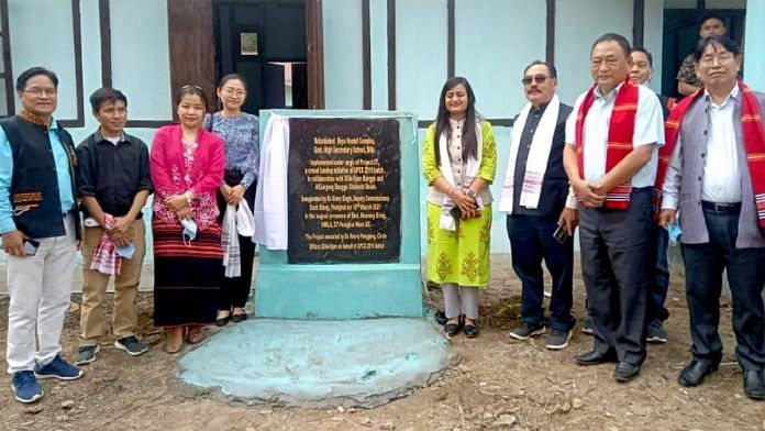 Dr Kinny Singh, deputy commissioner, East Siang, inaugurates the renovated boys hostel complex of Govt. HS School, Sille | Twitter