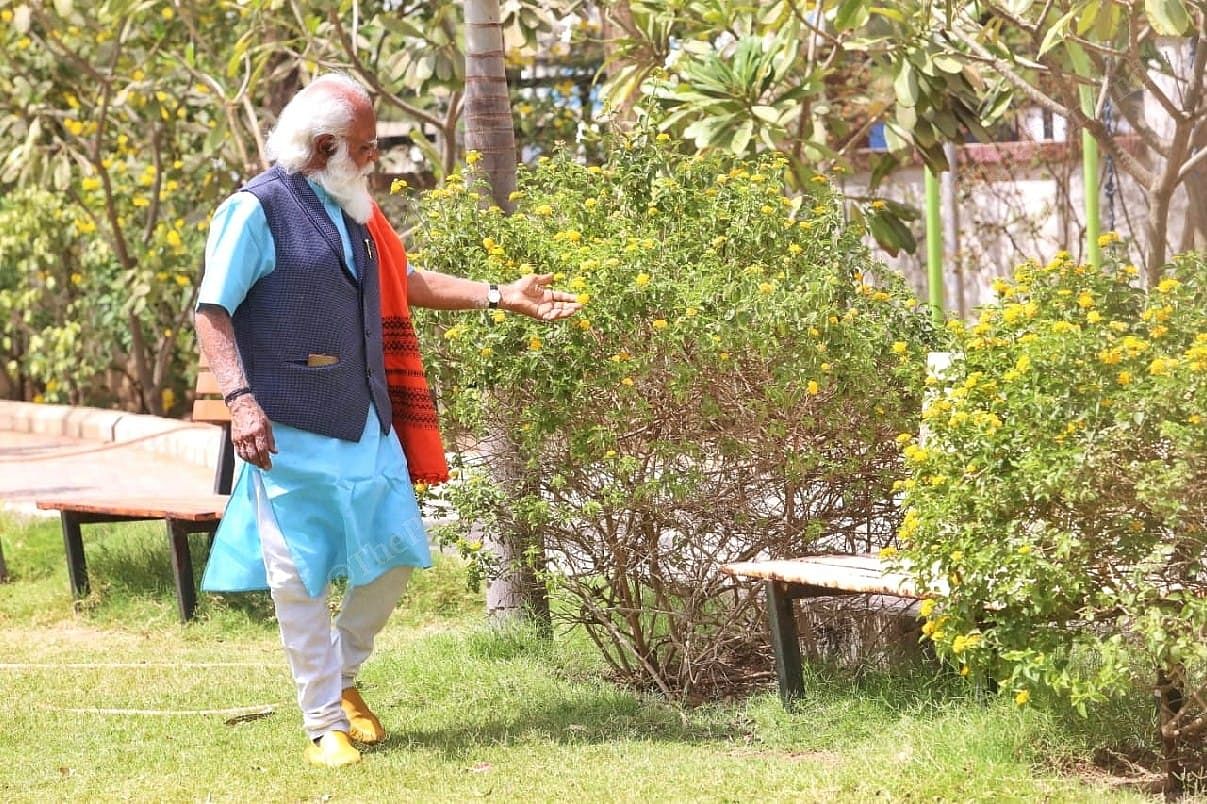 Lalji Devaria walks two hours a day at the Ravindra Nath Tagore Garden near his house | Photo: Praveen Jain | ThePrint