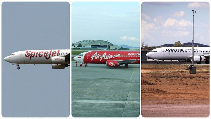 Spicejet, Air Asia and Qantas flights (L-R) | Flicker photos