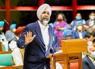 Punjab Finance Minister Manpreet Singh Badal during his budget speech in the assembly in Chandigarh. | Photo: Twitter/@MSBADAL