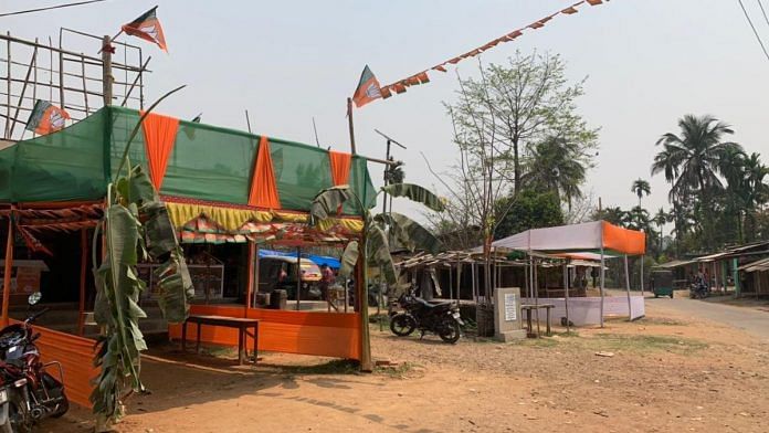 BJP flags seen at Sonapur in Assam's Kamrup district | Karishma Hasnat | ThePrint