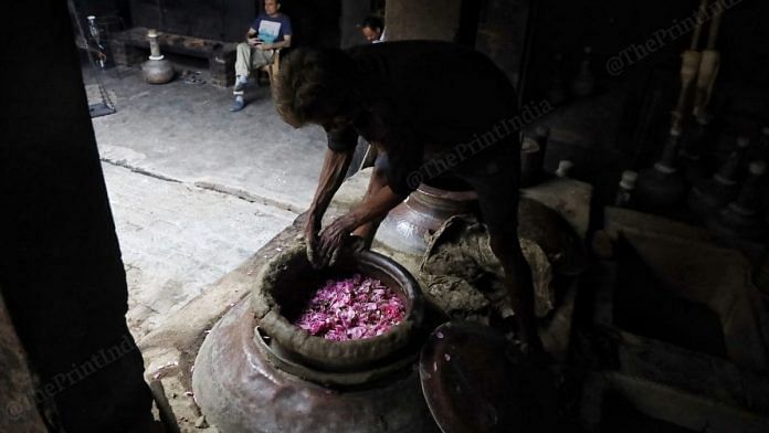 A worker at a perfumery in Kannauj. | Photo: Manisha Mondal/ThePrint