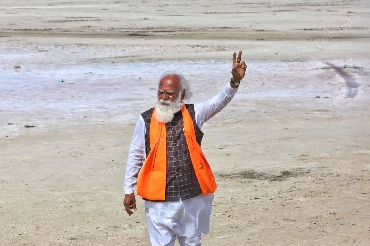 Devaria walking on the white desert of Rann of Kutch | Photo: Praveen Jain | ThePrint