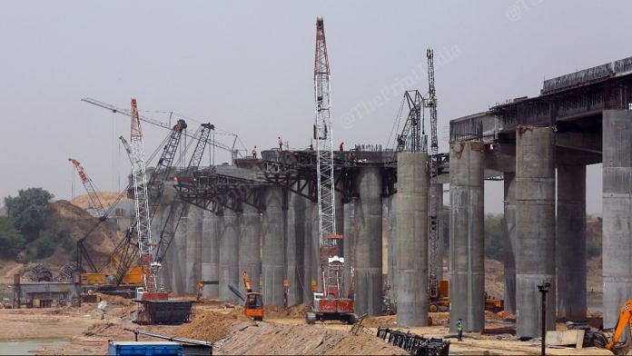 Construction ongoing on the Bundelkhand Expressway in Uttar Pradesh. | Photo: Suraj Singh Bisht/ThePrint