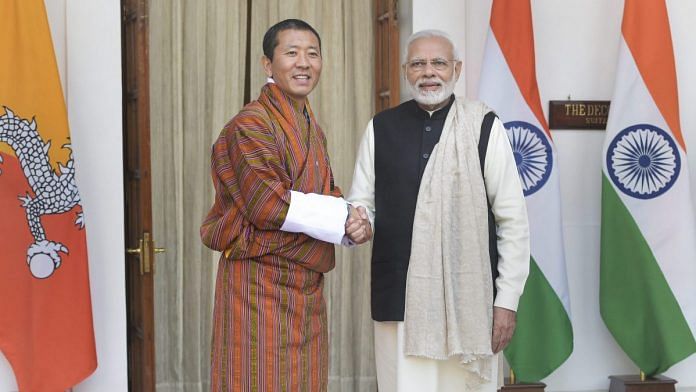 PM Narendra Modi with his Bhutanese counterpart Lotay Tshering (file photo) | PTI