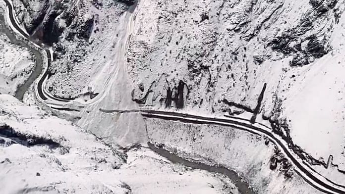 Glacier burst at the Sumna area of Niti Valley near the India-China border in Chamoli district on Saturday. (ANI Photo)