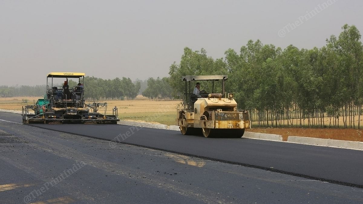 Construction ongoing on the Purvanchal Expressway in Uttar Pradesh. | Photo: Suraj Singh Bisht/ThePrint