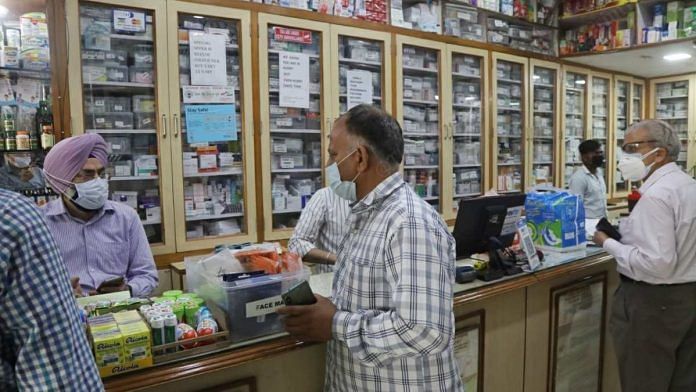 A chemist shop in Chandigarh | Manisha Mondal | ThePrint