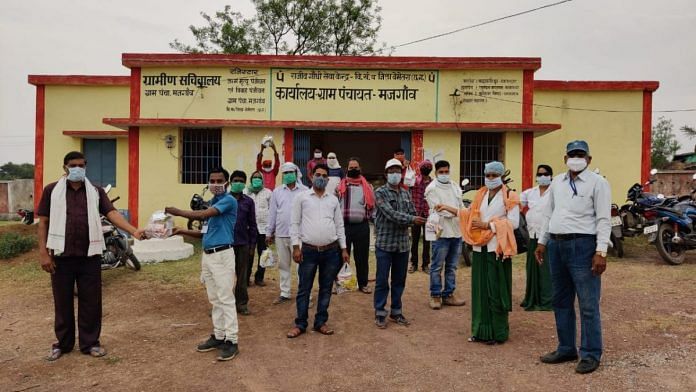 Health department officials at Majhgaon village in Chhattisgarh’s Bemetara district | By special arrangement