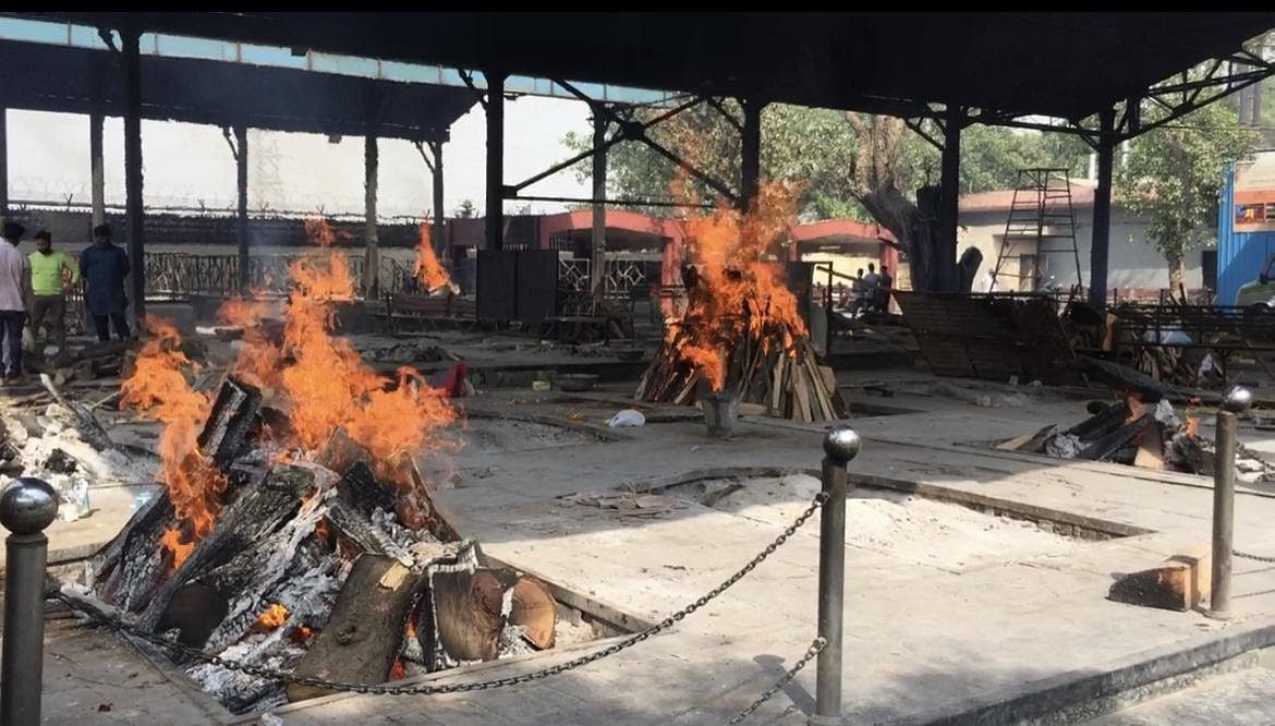 Funeral pyres at the Nigambodh Ghat in New Delhi | Tenzin Zompa | ThePrint