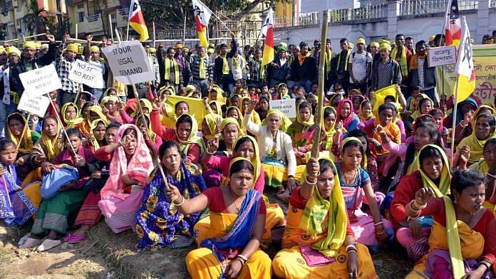 All Koch Rajbongshi Students Union's stage a demonstration demanding granted ST (Schedule Tribe) status in Assam | ANI File Photo