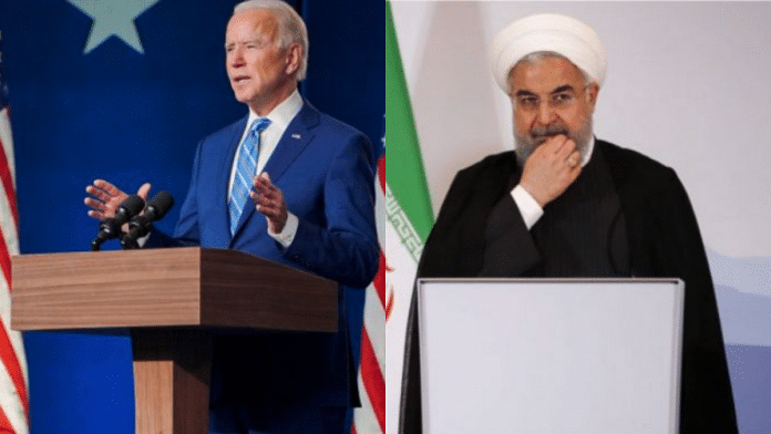 US President Joe Biden and Iran President Hassan Rouhani | Twitter (@JoeBiden) and Bloomberg
