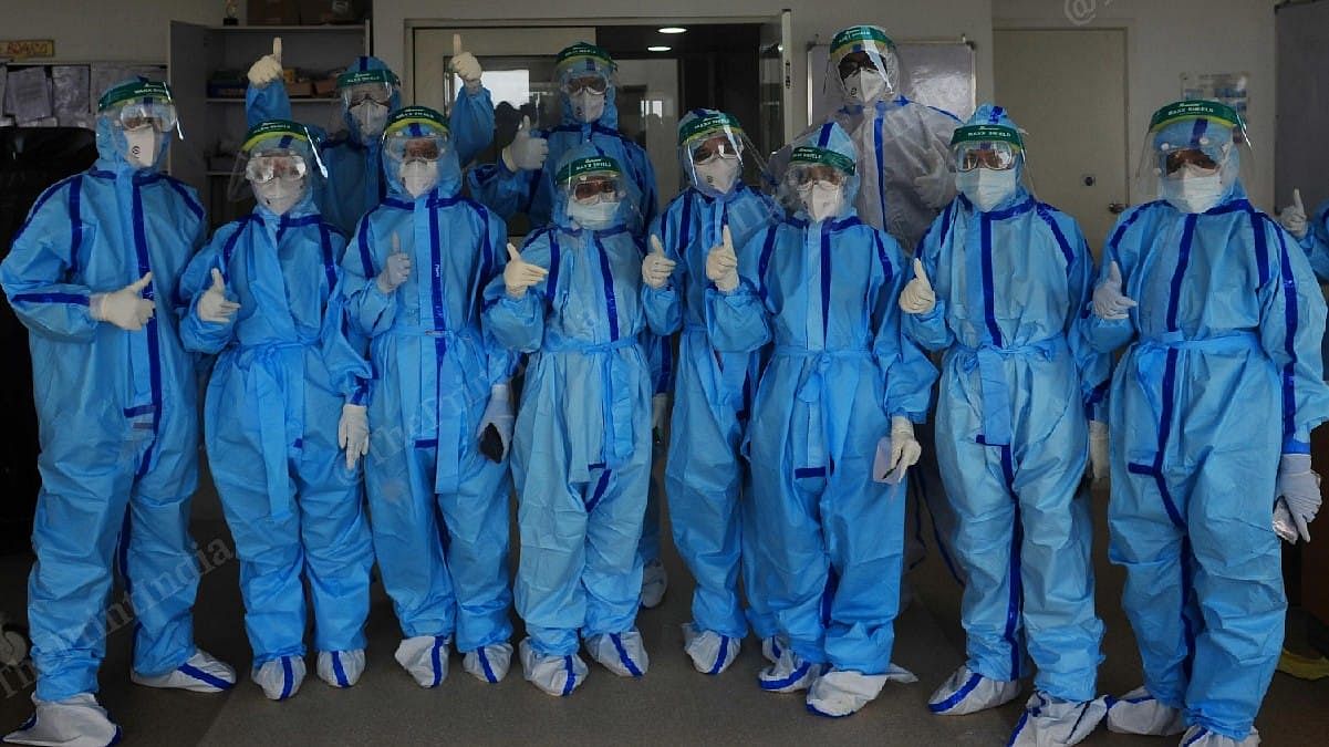 A team of paramedics, nurses and doctors at Ramakrishna hospital, Raipur | Photo: Suraj Singh Bisht | ThePrint