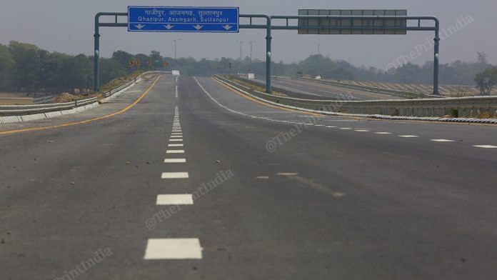 One of the four expressways under construction in UP | Photo: Suraj Singh Bisht/ThePrint