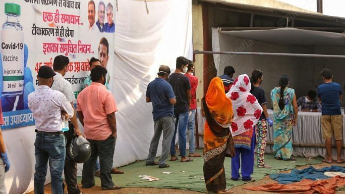 The government testing centre set up at the Deen Dayal Upadhyay auditorium in Raipur | Photo: Suraj Singh Bisht/ThePrint