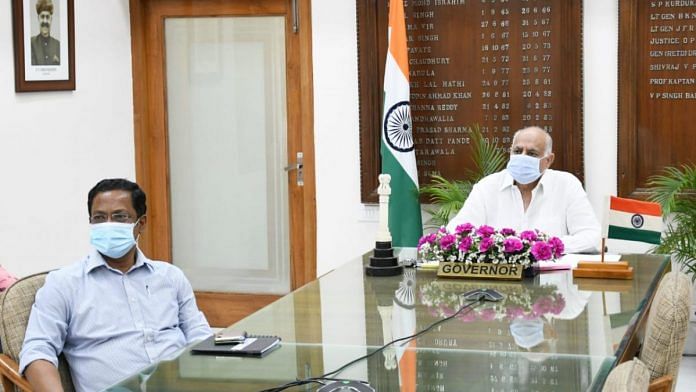 Punjab Governor and Chandigarh Administrator V.P. Singh Badnore (right) with his advisor Manoj Parida | By special arrangement