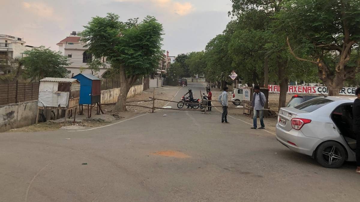 The barricaded locality of the Srivastava residence | Jyoti Yadav | ThePrint